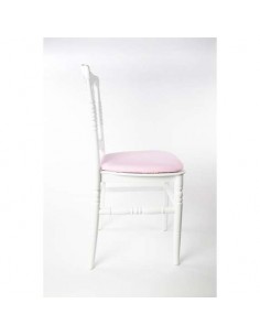 Chaise napoléon blanche avec assise rose pâle