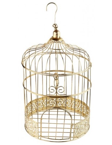 Cage à oiseau or