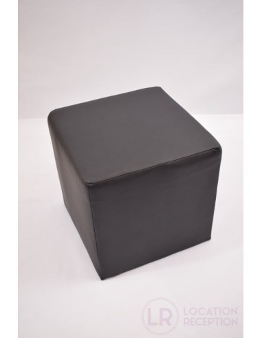 Pouf cubo noir en simili cuire